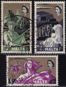 Malta - 1959 - Scott #272-64 - used - George Cross Issue