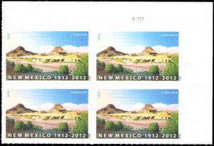 New Mexico Statehood Forever Sc 4591 Plate Block MNH UR