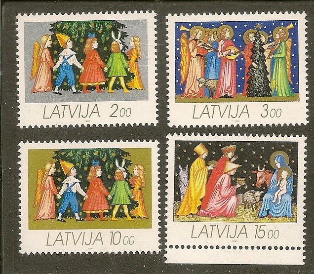 Latvia  Scott 336-39  Christmas   MNH