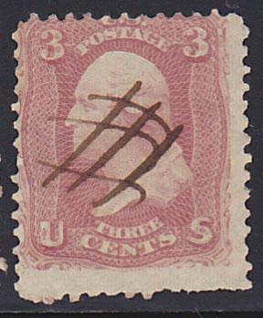 #65 Washington 3c Iss. 1861 Fancy Cancel Penny Lot #47