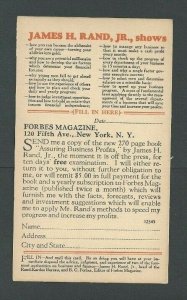 Ca 1945 NY Forbes Magazine Offered To Business Investors