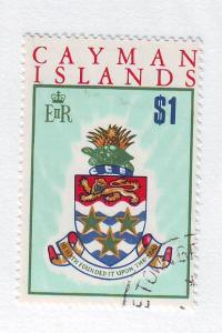 Cayman Islands Sc 275 1970 $1 Coat of Arms stamp used