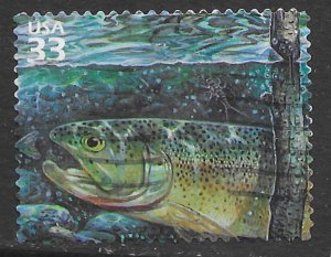 US #3348 used. Pacific Coast Rain Forest. Fish