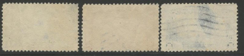 US Sc#617-619 1925 1-5c Lexington-Concord Set 1c & 5c Backside Faults Used