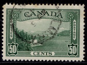 CANADA GVI SG366, 50c green, USED. Cat £16.