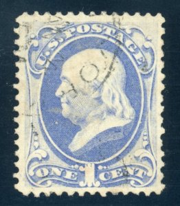 US Stamp #156 Franklin 1c - PSE Cert - Used - See Description