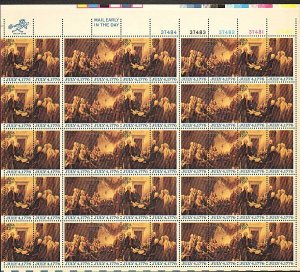 USA 1976 Mint Sheet SC1691-94 Declaration of Independence, detail f*STOCK IMAGE*