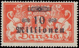 1923 Danzig #137-143, Complete Set(7), Hinged