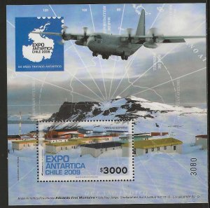 Chile 2009, Scott 1522 Expo Antarctica 2009 & Frei Antarctic Base Souvenir Sheet