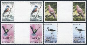 Barbuda 464-467 gutter,MNH.Michel 520-523. Birds 1980.Stilt,Pigeon,Kingfisher.