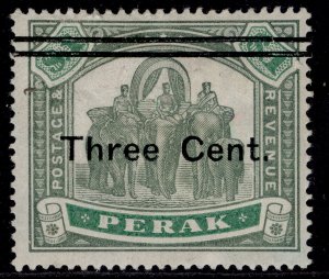 MALAYSIA - Perak QV SG86, 3c on $1 green & pale green, M MINT. Cat £60.