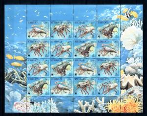 [53921] Kiribati 1998 Marine life WWF Lobster Full sheet MNH