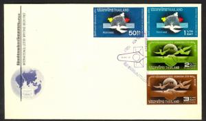 THAILAND 1967 LETTER WRITING Set of 4 Sc 490-493 U/A CACHET FDC w Info Insert