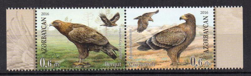 AZERBAIDJAN - 2016 - BIRDS - EAGLES - JOINT ISSUE WITH BELARUS -