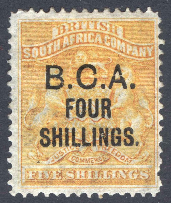 Nyasaland BCA 1892 4s on 5s Yellow SG 19 Scott 19 MM/MH Cat £100($130)