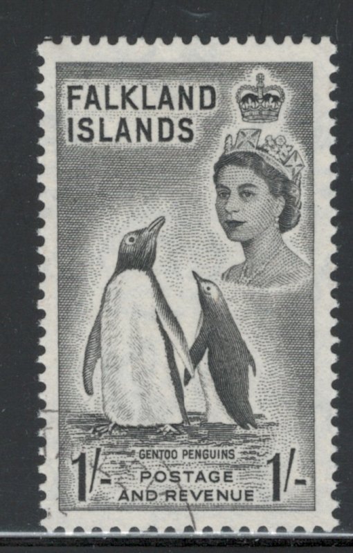 Falkland Islands 1955 Queen Elizabeth II & Penguins 1sh Scott # 127 Used