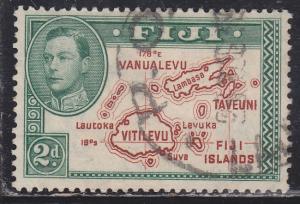 Fiji 120 Map of Fijian Islands 1938