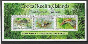 COCOS (KEELING) ISLANDS SGMS269 1992  ENDANGERENED SPECIES . M/S MNH