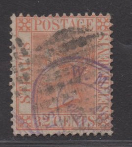 **Straits Settlement SC# 17, Used, Fine, Heavy Cancel, CV $70.00