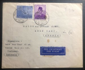 1952 Pontianak Indonesia Airmail cover To Aden Camp
