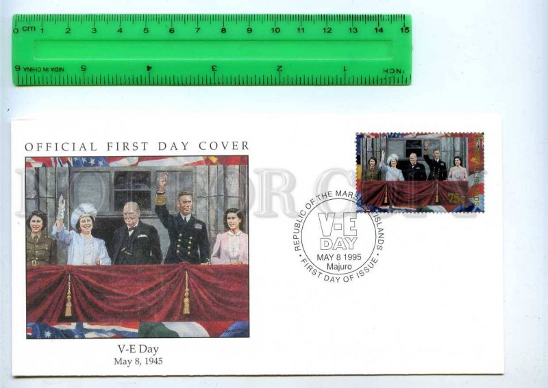 242068 MARSHALL ISLANDS WWII V-E Day 1995 year FDC