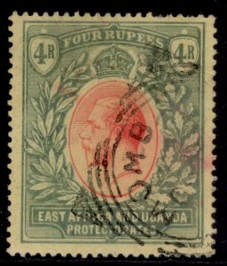 EAST AFRICA and UGANDA GV SG56a, 4r red & green/pale yellow, USED. Cat £200.