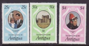 Antigua-Sc#623-5-unused NH set-Royal Wedding-Princess Diana-1981-please note #62