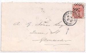 Z46 GB RAILWAY *Gloucester Station* Duplex Penny Venetian Red 1880 Cover SG.166