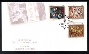 1747-1749, Scott, FDC, Canada, The Automatistes, 45c, 1998 Aug 7