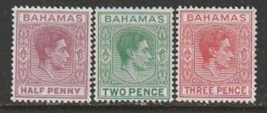 1951 Bahamas - Sc 154-6 - MNH VF - 3 single - King George VI