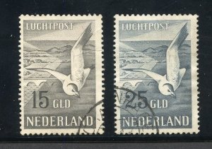 NETHERLANDS SCOTT #C12/14: 1951 SEAGULLS SET USED