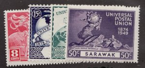 1949 SARAWAK Sc #176-79 MLH - Universal Postal Union postage stamp set cv$13.40