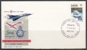 Australia Scott 499 WCS FDC - Royal Australian Air Force, 50th Anniv.
