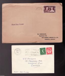SUPERFLEAS 1937 & 1952 Great Britain FDCs CDS Glascow & London 461 517 519