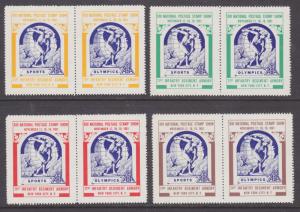 US MNH. 1961 ASDA Labels, perforated horizontal pairs, complete set 