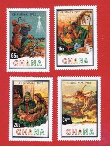 Ghana #817-820  MNH OG   Christmas  Free S/H