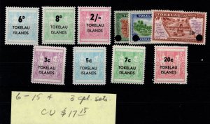 Tokelau Islands #6-15 - MH - CAT VALUE $17.15