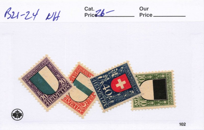 SWITZERLAND  B21-24   MNH