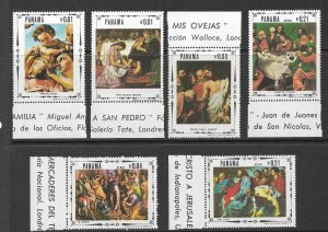 PANAMA 1968 LIFE OF CHRIST Paintings Set Sc 482-482E MNH