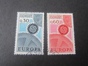 French Andorra 1967 Sc 174-75 set FU