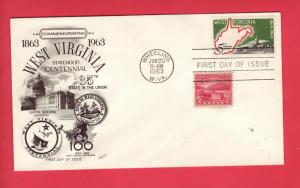 #1232 West Virginia Statehood Stamp COMBO Fleetwood