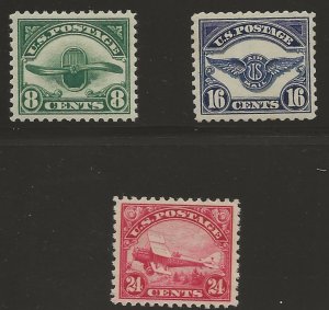 US #C4-6 Stamps 2nd Airmail Set Complete VF/XF Mint Never Hinged (MNH)