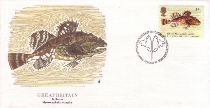 Great Britian FDC SC# 1201 Bull Rout Fish L170