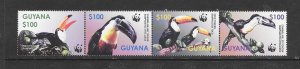 BIRDS - GUYANA #3792  TOUCANS  WWF   MNH