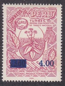 Peru # C442, Tobacco Plant - Surcharged, Mint NH,