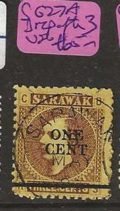 SARAWAK SG27A   1C/3C  STOP AFTER THREE   BROOKE      VFU         P0114H