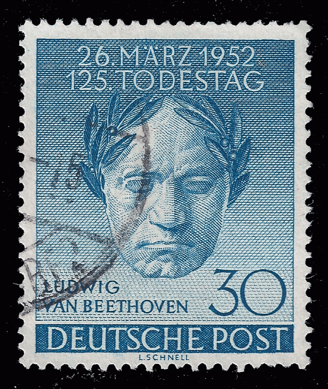 Germany, West Berlin 1952  Sc 9N80 UF Beethoven