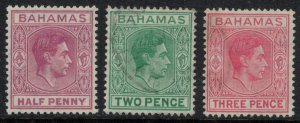 Bahamas #154-6*/u  CV $6.25  1951-2 set