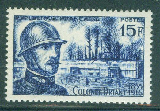 France Scott 788 MH* 1956 col. Emil Driant stamp