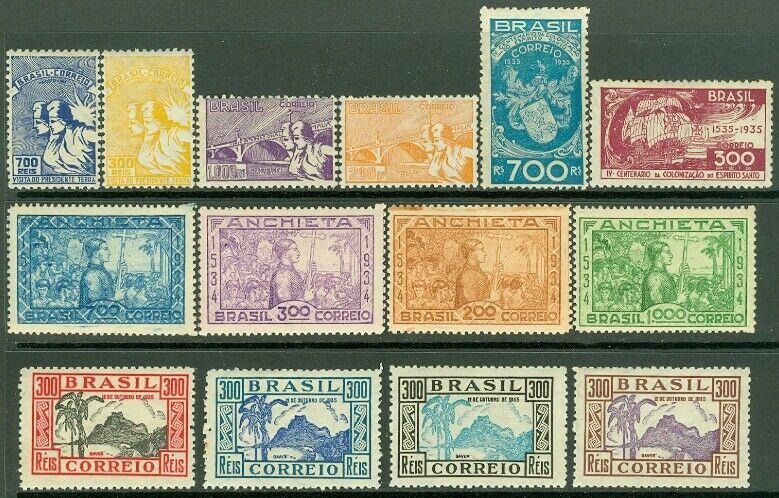 EDW1949SELL : BRAZIL 1934-35 Nice group of 4 VF, Mint OG Cplt sets. Catalog $50.